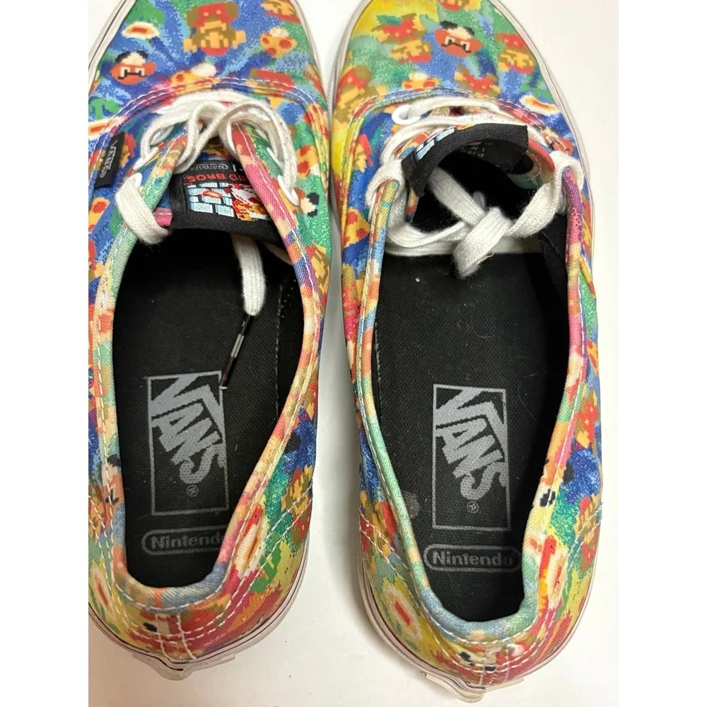 Vans x Nintendo Authentic Super Mario Bros Pixel Sneakers Shoes Men 6 Women 7.5